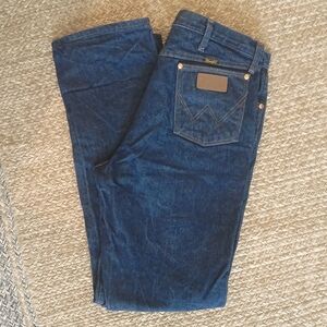 Wrangler Men's Straight Jeans - Dark Blue Denim